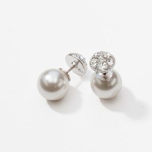 Flipside Earrings, White Pearl